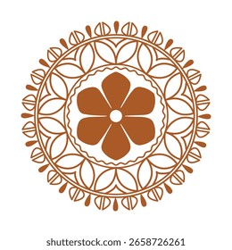 Vector floral del diseño del mandala, diseño floral simétrico del mandala, diseño del alpona, diseño del rongoli