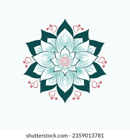 Floral Mandala Emblem Vector - Nature's Beauty and Intricate Symmetry in Captivating Design