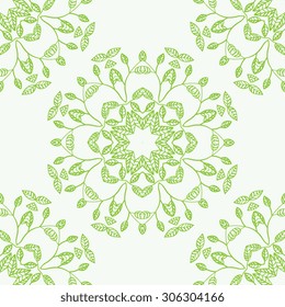Floral mandala. Ethnic decorative elements. Hand-drawn background. Islam, Arabic, Indian, Ottoman motifs.