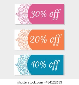 Floral mandala. Flyer design. Gift voucher design. Vintage decorative elements. Hand drawn background.