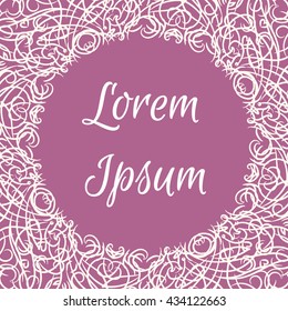 Floral mandala. Flyer design. Logo, label, banner design. Vintage decorative elements. Hand drawn background.