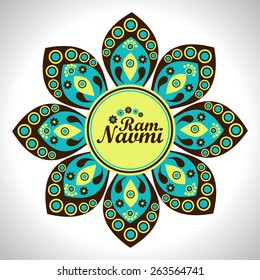 floral mandala or frame for ram navmi, diwali, navratri