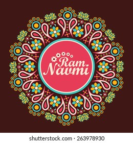 floral mandala or frame for ram navmi, diwali, navratri