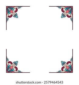 Floral mandala frame vector design