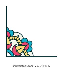 Floral mandala frame vector design