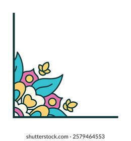 Floral mandala frame vector design