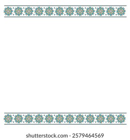 Floral mandala frame vector design
