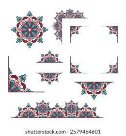 Floral mandala frame vector design