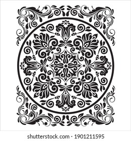diseño vectorial de ilustración de mandala floral