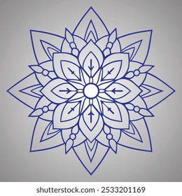floral mandala on gray background, vintage luxury mandala, ornamental decoration illustration design