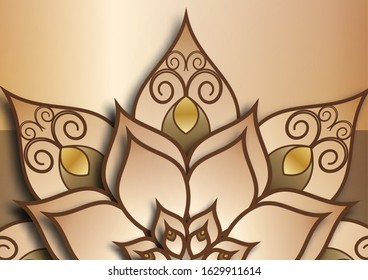 Floral mandala ornament. Ornamental ethnic banner. Islamic, Arab, Indian, Moroccan, Spanish, Turkish, Pakistani, Chinese, mystical, Ottoman motifs. Vector illustration