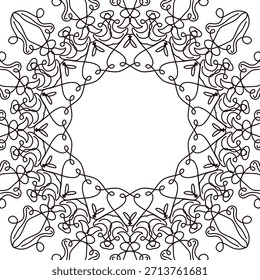 Vector de patrón de adorno de mandala floral