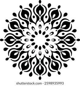 Floral Mandala Ornament Silhouette Vector Design