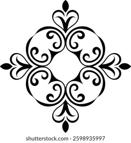 Floral Mandala Ornament Silhouette Vector Design