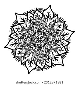 floral mandala ornament template design