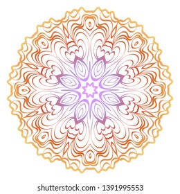Floral mandala ornament. Vector illustration. Holiday decoration.