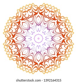 Floral mandala ornament. Vector illustration. Holiday decoration.