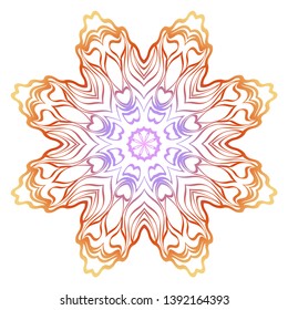 Floral mandala ornament. Vector illustration. Holiday decoration.