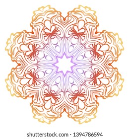 Floral mandala ornament. Vector illustration. Holiday decoration.