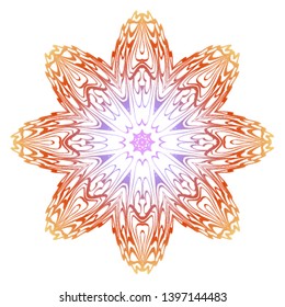 Floral mandala ornament. Vector illustration. Holiday decoration.