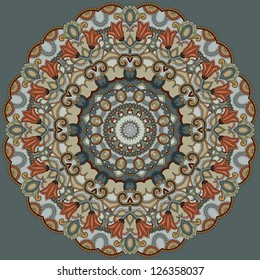 Floral mandala. Ornamental pattern circle