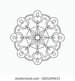 floral mandala ornamental round lace pattern vector