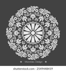 Floral Mandala página design Premium Vetor de Ilustração

