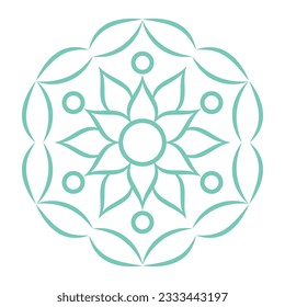 Floral mandala pattern brochure element design. Flower image. Vector illustration with empty copy space for text. Editable shapes for poster decoration. Creative and customizable frame