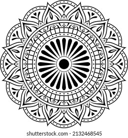 Floral Mandala pattern, decorative elements in ethnic oriental style. Islam, Arabic, Indian, moroccan, spain, turkish, chinese, mystic, ottoman, motifs. mandala coloring pages