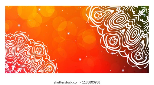 Floral Mandala Pattern. Vector Flyer Oriental Design