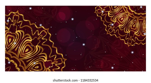 Floral Mandala Pattern. Vector Flyer Oriental Design