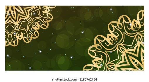 Floral Mandala Pattern. Vector Flyer Oriental Design