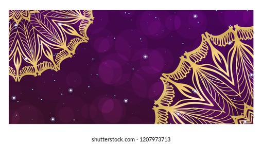 Floral Mandala Pattern. Vector Flyer Oriental Design