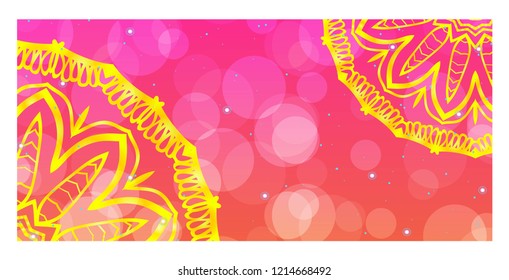 Floral Mandala Pattern. Vector Flyer Oriental Design