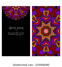 Floral Mandala Pattern. Vector Flyer Oriental Design.