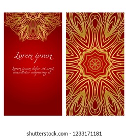 Floral Mandala Pattern. Vector Flyer Oriental Design.
