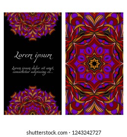 Floral Mandala Pattern. Vector Flyer Oriental Design.