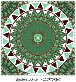 Floral Mandala Pattern. Vector Flyer Oriental Design