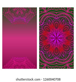 Floral Mandala Pattern. Vector Flyer Oriental Design
