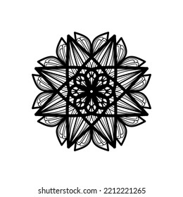 ilustración vectorial de patrón de mandala floral. Patrón redondo Mandala. Fondos redondos para las tarjetas de felicitación, invitación, plantilla de tatuajes, estilo de negocio, tarjetas o cualquier otra cosa. Ilustración del vector