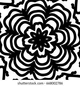 Floral mandala pattern. vector illustration. hand drawn henna india tribal paisley background