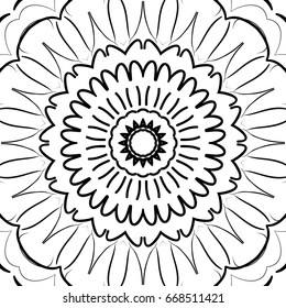 Floral mandala pattern. vector illustration. hand drawn henna india tribal paisley background