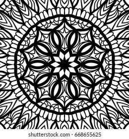 Floral mandala pattern. vector illustration. hand drawn henna india tribal paisley background