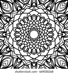Floral mandala pattern. vector illustration. hand drawn henna india tribal paisley background