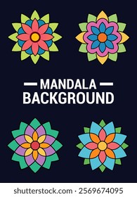 Floral mandala set vector, Decorative flower mandala vector silhouette, Mandala vector set, Mandala vector isolated