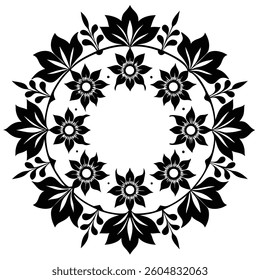 Floral Mandala Silhouette Vector Art