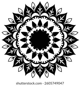 Floral Mandala Silhouette Vector Art