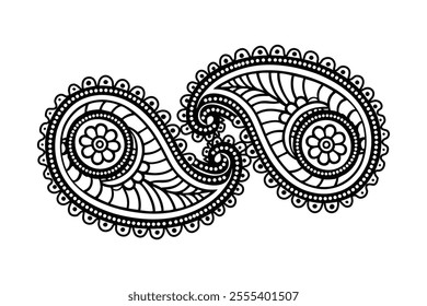 Floral Mandala with Symmetrical Patterns, Detailed Black and White Mandala Illustration, Ornamental Mandala with Floral Accents