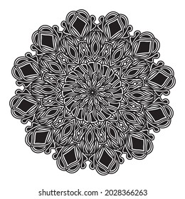 floral mandala texture illustration of ornamental decorative pattern silhouette design of print background