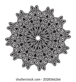 floral mandala texture illustration of ornamental decorative pattern silhouette design of print background